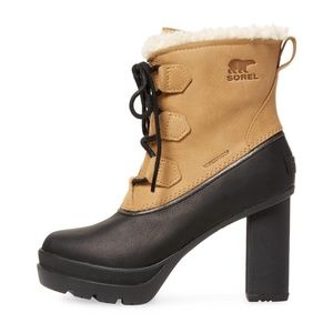 Size 6 Sorel Dani Waterproof Leather Lace Up Platform Boot